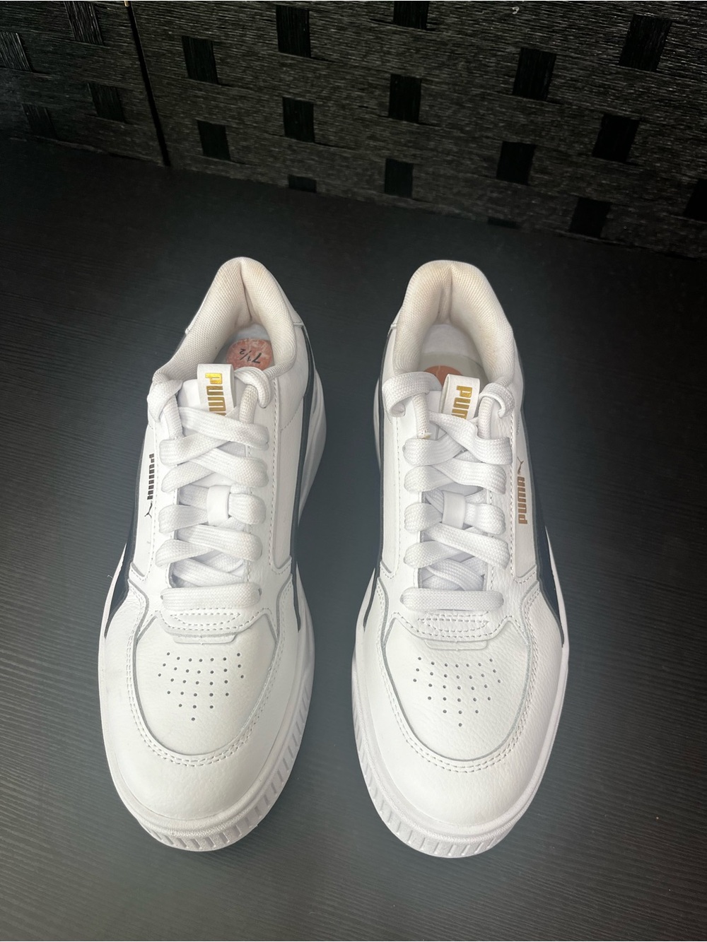 Puma Karmen Rebelle White/Black Women's Platform Sneakers 387212-02 Size 7.5